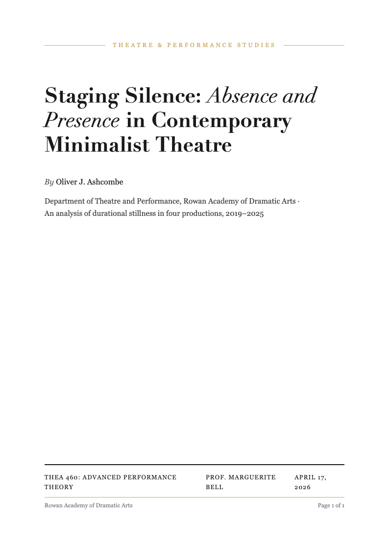 Dramatic editorial apa title page